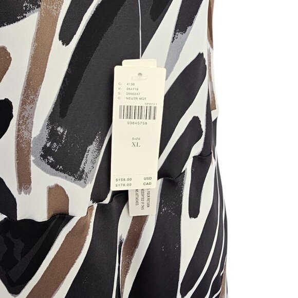 Anthropologie Halter Slip Midi Dress, Abstract Pattern, Black, Brown, Size XL - Picture 5 of 7